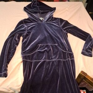 Elegant Purple Velvet Hoodie Dress